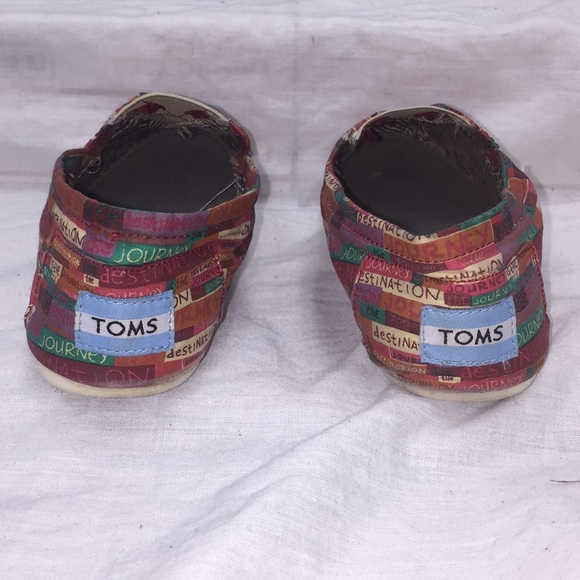 TOMS Colorful Classic Canvas Slip On Flats Size 7 - Picture 8 of 8
